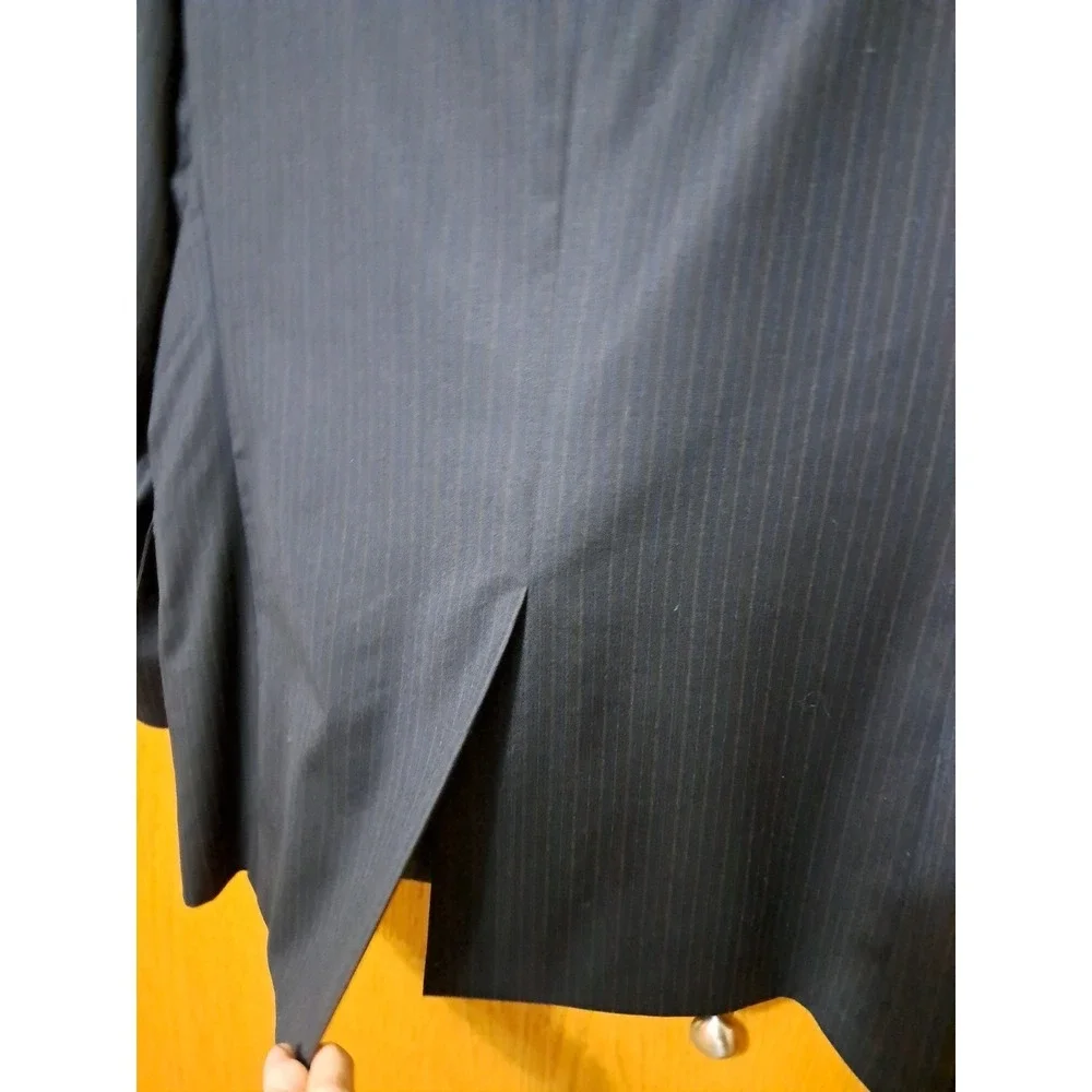 Jos. A. Bank Men's Black Striped Two Button Sport Coat Blazer Wool  Size 42 RG